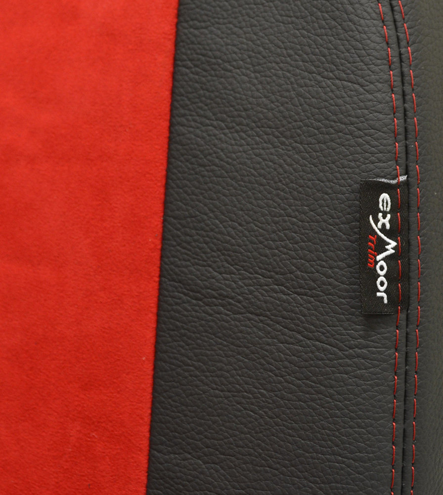 Exmoor Trim Dynamica Red & Black Leather Bespoke Swatch